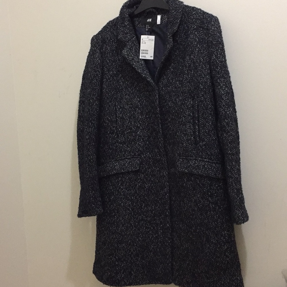 H&M grey wool blend coat (sz 12)